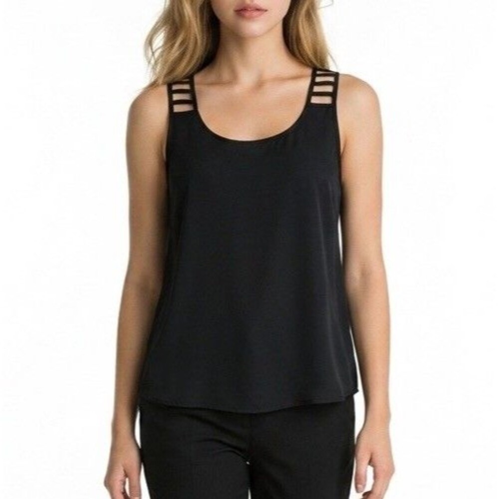 Women’s Black Tank Top Size M horizontal straps on the back and shoulders